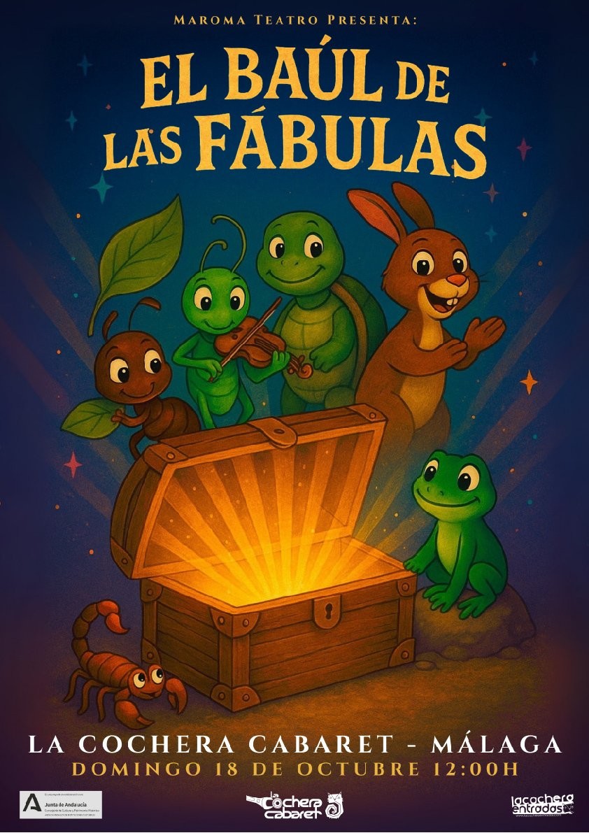 Cartel de EL BAÚL DE LAS FÁBULAS — La Cochera Cabaret, Málaga