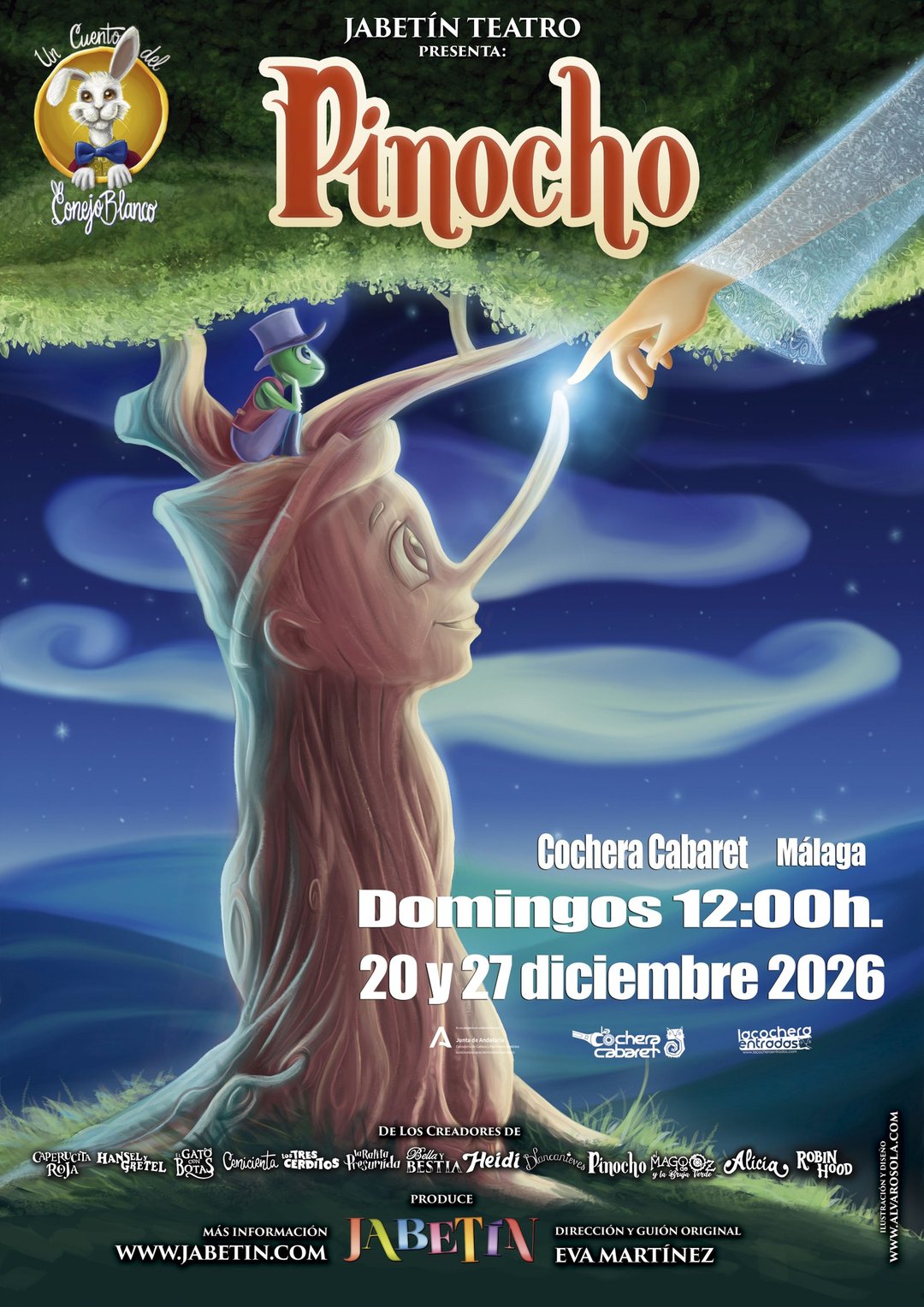Cartel de JABETÍN TEATRO – PINOCHO — La Cochera Cabaret, Málaga