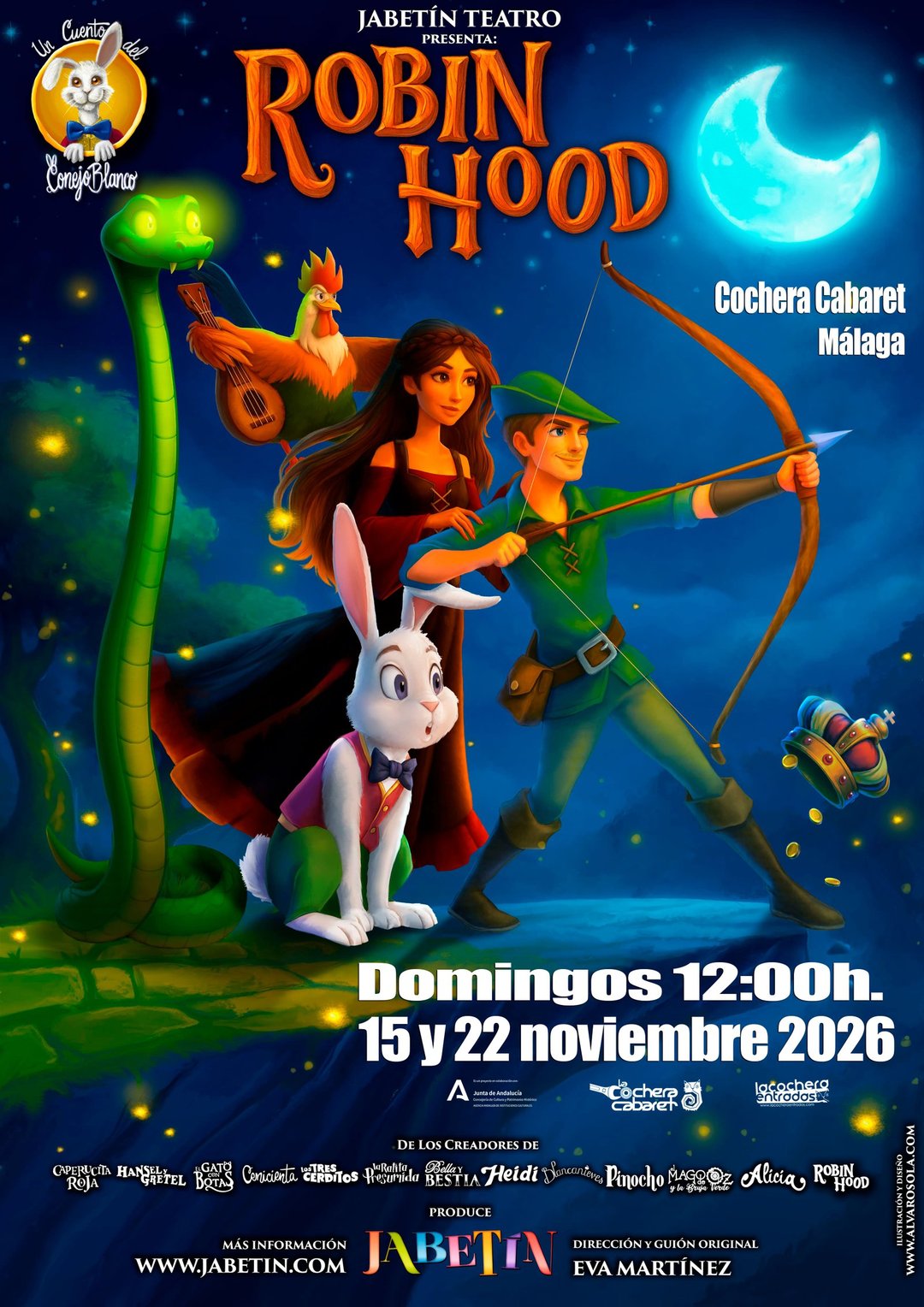 Cartel de JABETÍN TEATRO – ROBIN HOOD — La Cochera Cabaret, Málaga